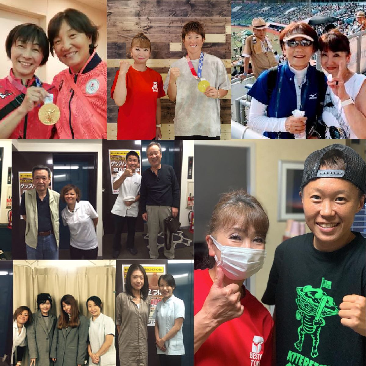 リマイスター総本店に来店したアスリートの皆さんとの写真