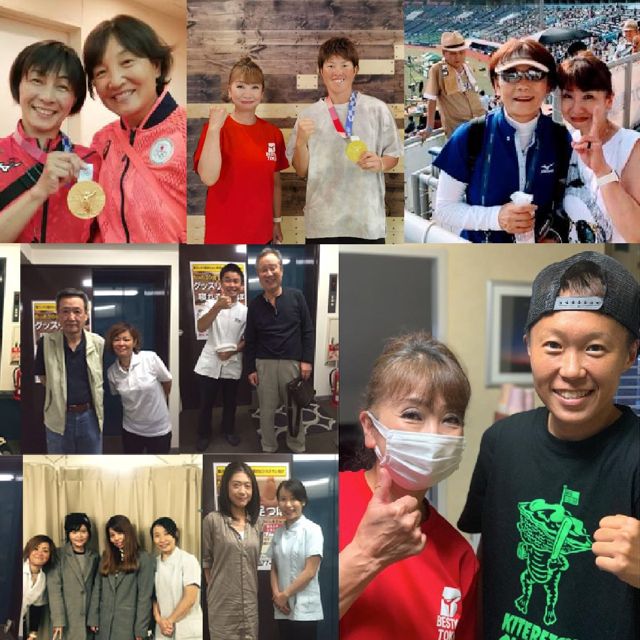 リマイスター総本店に来店したアスリートの皆さんとの写真